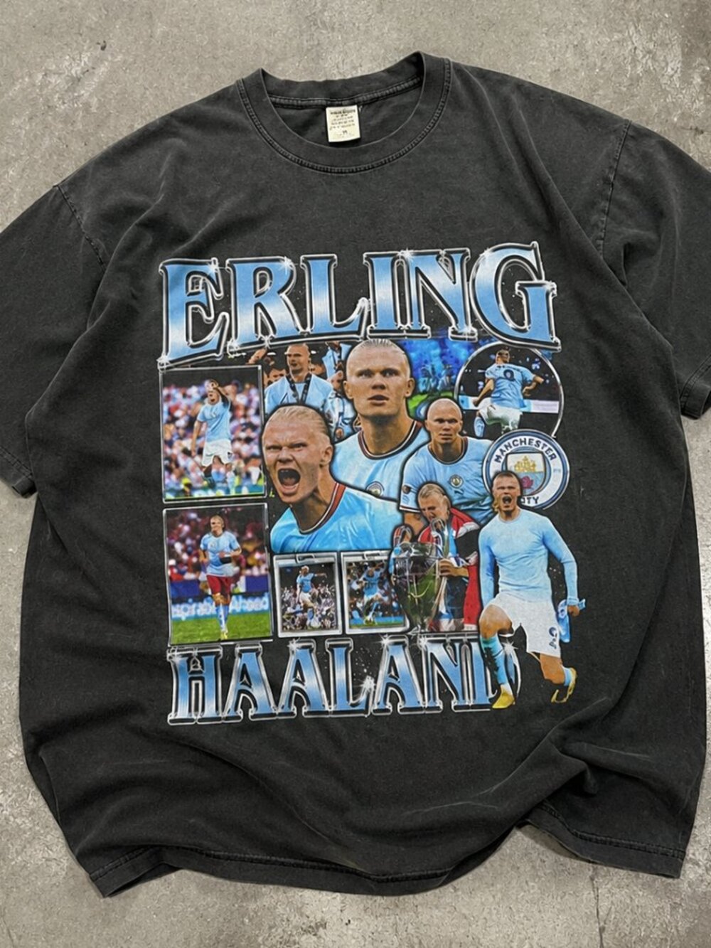 Erling Haaland Comfort Color Pepper Shirt, Retro Manchester City Bootleg Tee